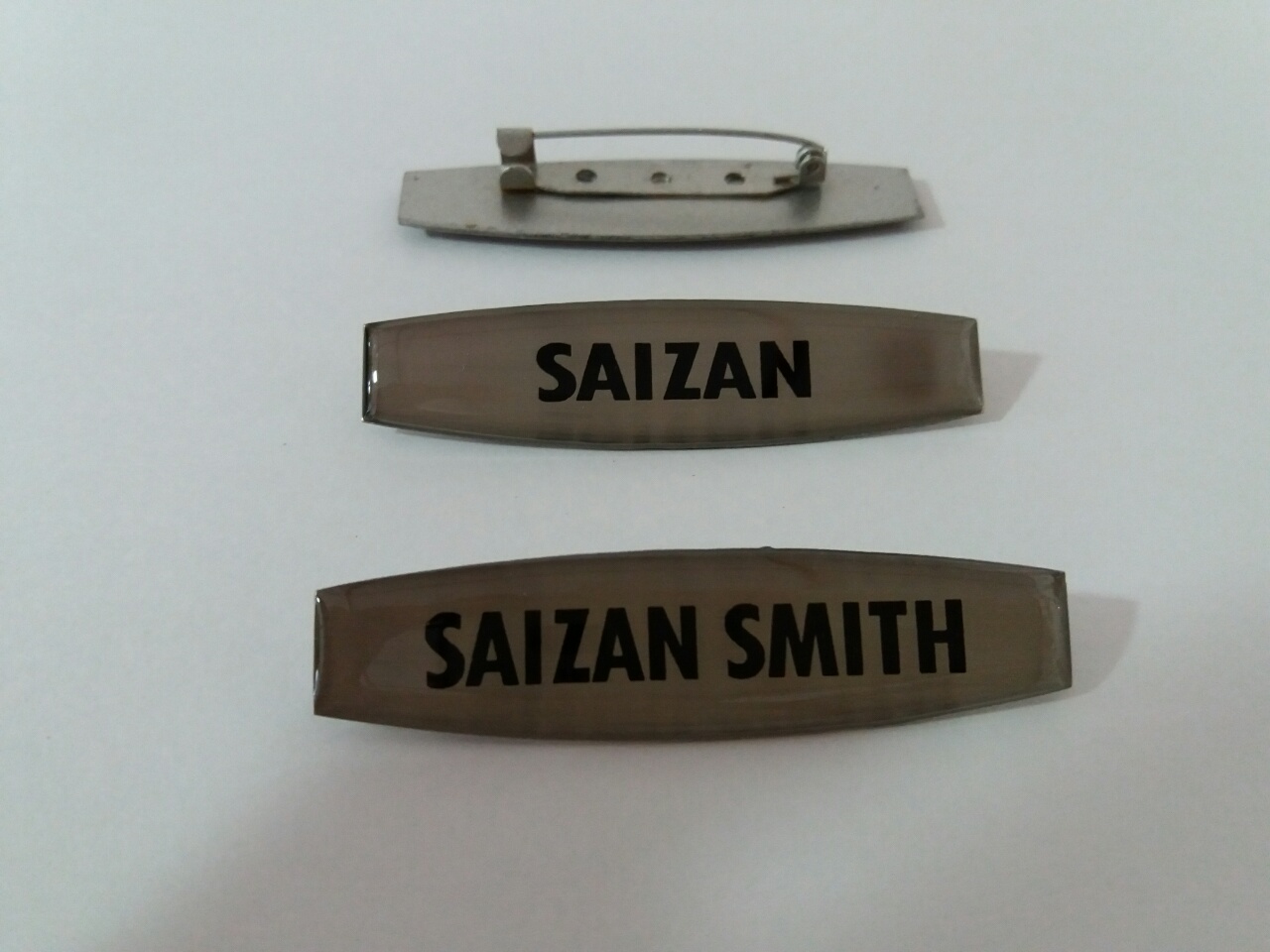 Stainless Steel staff name badge custom badge 1 color printed 
